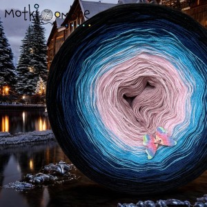 Motek Ombre bawełna/akryl BA 487 (pudrowy róż/baby rosa/capri/atlantic blue/czarny)