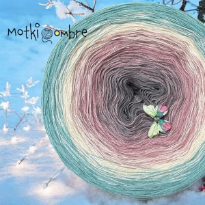 Motek Ombre bawełna/akryl BA 489 ( szary/pudrowy róż/ecru/patyna)