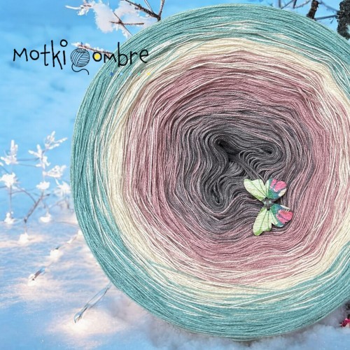 Motek Ombre bawełna/akryl BA 489 ( szary/pudrowy róż/ecru/patyna)