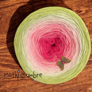 Motek Ombre bawełna/akryl BA  492 ( fuksja/róż/baby rosę / mięta / groszek )