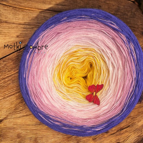 Motek Ombre bawełna/akryl BA  494 (słoneczny żółty / jasny róż / baby rosę / ultrafiolet )