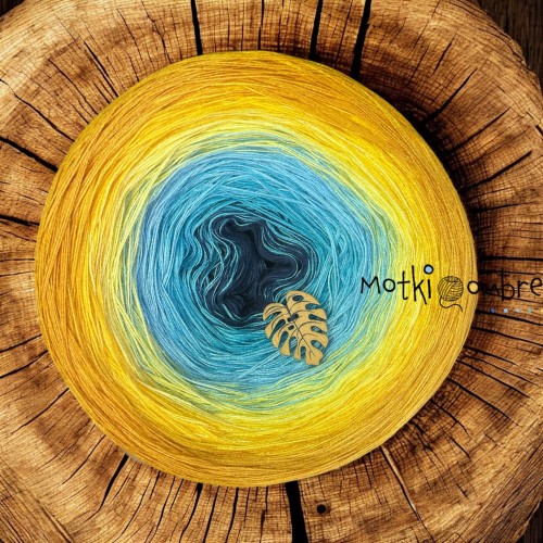 Motek Ombre bawełna/akryl  ba 498 (  atlantic blue /capri/blekit/j. żółty /słoneczny żółty /ciemny żółty )