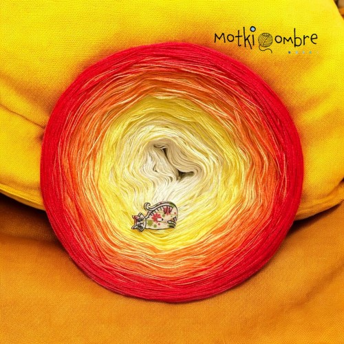 Motek Ombre bawełna/akryl  ba 503  (ecru/j.zolty/mango/j.czerwony)
