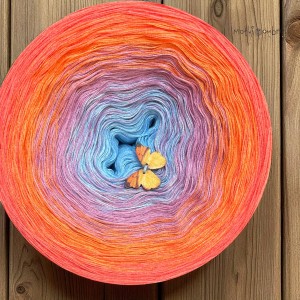 Motek Ombre bawełna/akryl BA 473 (błękit/wrzos/mango/koral)
