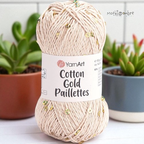 Włóczka Cotton Gold Paillettes kol 7104