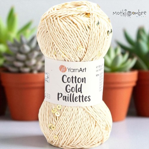 Włóczka Cotton Gold Paillettes kol  7103