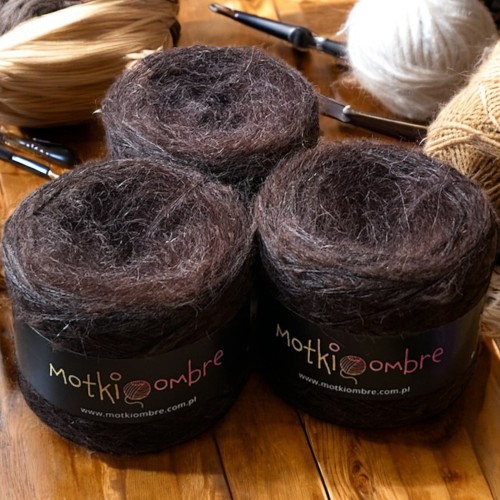 Włóczka na sweter ZS 39 merino pure /moher CZEKOLADA 1200m    