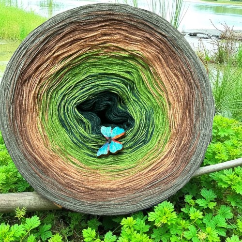 Motek Ombre bawełna/akryl  ba 506 (butelkowa zieleń /paproć/mokka/orzech/khaki) (1)