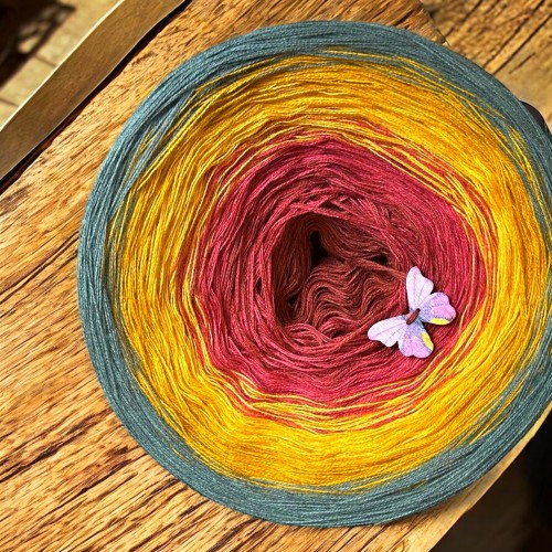 Motek Ombre bawełna/akryl  ba 507 (cegła / jasna cegła / słoneczny żółty / ciemny  żółty / khaki ) 