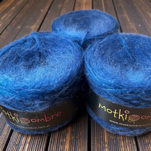 Włóczka na sweter ZS45 merino pure +moher NIEBIESKI   1200 m 