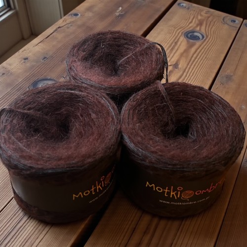 Włóczka na sweter ZS48 kaszmir/merino pure /moher  CZEKOLADA 1200 m  