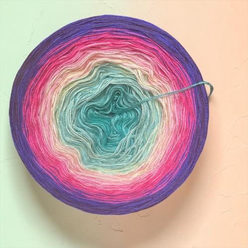 Motek Ombre bawełna/akryl  NP002 ( opał/pajtyna/wanilia/roz/fuksja/ultraviolet/c.fiolet )