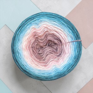 Motek Ombre bawełna/akryl  NP006 (fiolet/pudrowy róż /jasny róż /jeans/jasny petrol/petrol)