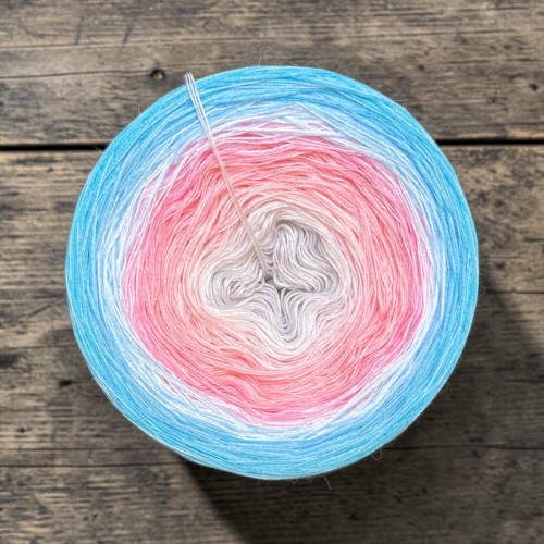 Motek Ombre bawełna/akryl  NP007 ( j.szary/jasny róż /rozany /róż/biały/blekit/capri )