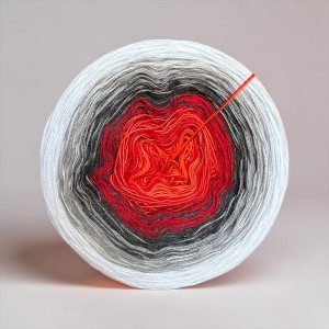 Motek Ombre bawełna/akryl   NP09 ( Orange neon/c.czerwony/grafit/szary/j.szary/bialy )