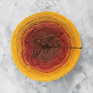 Motek Ombre bawełna/akryl   NP10 (orzech/ cegła / jasna cegła /kurkuma/c. Żółty /słoneczny żółty ) 