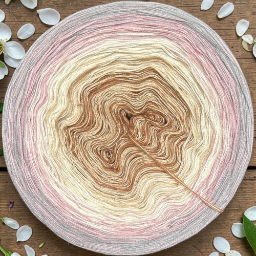 Motek Ombre b/a NP13(   Mokka/ beż/ecru/pudrowy róż /szary )