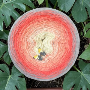 Motek Ombre bawełna/akryl  BA 518 ( ecru/brzoskwinia/koral/szary)