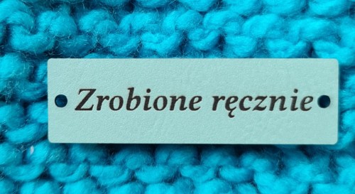 Naszywka eko-skóra ZROBIONE RĘCZNIE 1 SZT BŁĘKIT