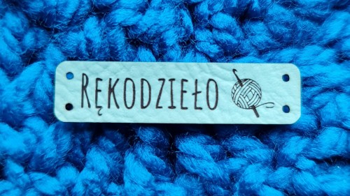 Naszywka Rękodzieło -kłebek 1 szt niebieski