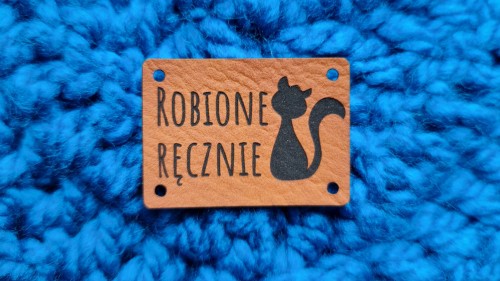 Naszywka ROBIONE RĘCZNIE kot 1 szt brąz