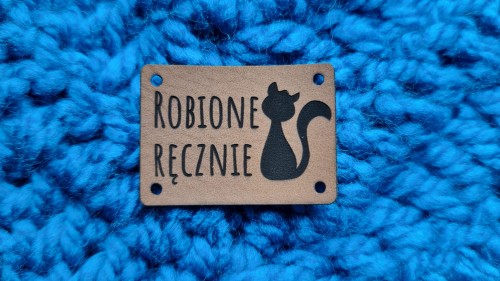 Naszywka ROBIONE RĘCZNIE kot 1 szt brąz 