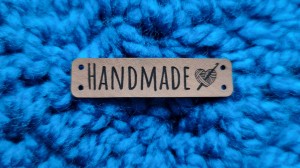 Naszywka HANDMADE serce 1 szt c.brąz