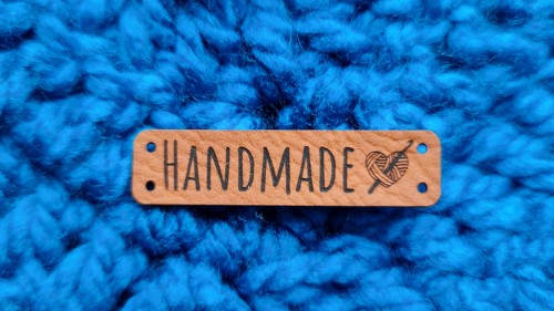 Naszywka HANDMADE serce 1 szt brąz