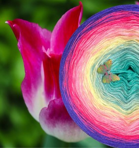 Motek Ombre bawełna/akryl BA 451 (opal/patyna/wanilia/róż/fuksja/ultraviolet)