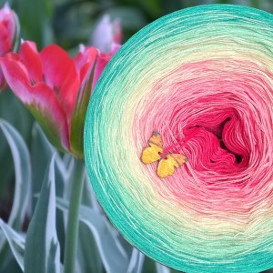 Motek Ombre bawełna/akryl BA 454 (fuksja/róż/ecru/pistacja/opal)