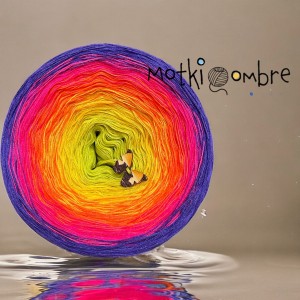 Motek Ombre bawełna/akryl BA 460 (kiwi/słoneczny żółty/orange neon/hot pink/ultraviolet)