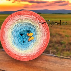 Motek Ombre bawełna/akryl BA 461 (capri/błękit/ecru/różany/koral)