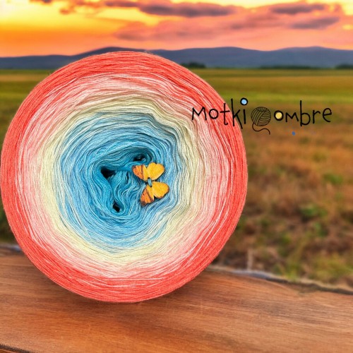 Motek Ombre bawełna/akryl BA 461 (capri/błękit/ecru/różany/koral)