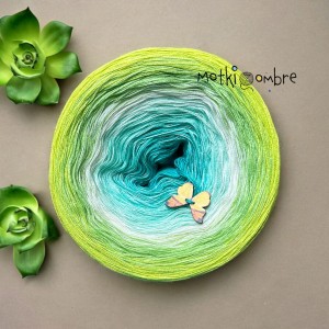 Motek Ombre bawełna/akryl BA 465 (opal/pistacja/ecru/groszek/kiwi)