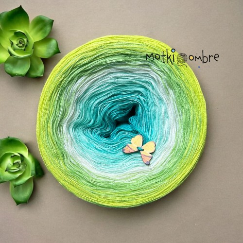 Motek Ombre bawełna/akryl BA 465 (opal/pistacja/ecru/groszek/kiwi)