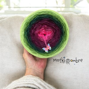 Motek Ombre bawełna/akryl BA 472( Fuksja/jeżyna/wino/butelkowa zieleń/paproć/groszek)