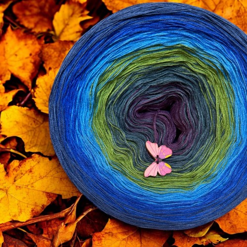 Motek Ombre bawełna/akryl BA 483 ( c.fiolet/szmaragd/paproć/niebieski/lazur/atlantic blue)