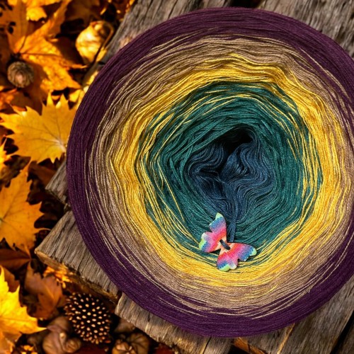 Motek Ombre bawełna/akryl BA 482 (petrol/szmaragd/ciemny żółty/mokka/wino)