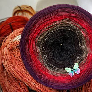 Motek Ombre bawełna/akryl BA 481 (czarny/gorzka czekolada /orzech/czerwony/malaga / wino)