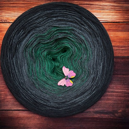 Motek Ombre merino/akryl  MA325 ( liść klonu/grafit/czarny)