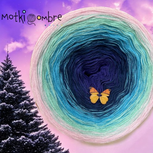 Motek Ombre bawełna/akryl BA 484 (ultraviolet/atlantic blue /capri/pistacja/baby rosa)